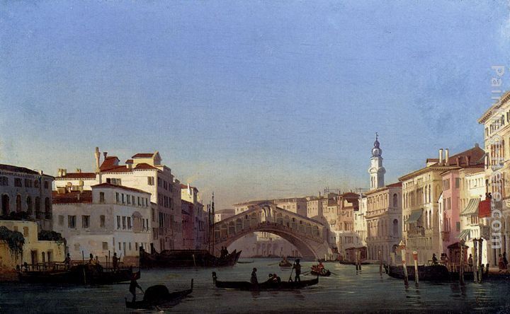Ippolito Caffi The Rialto Bridge, Venice